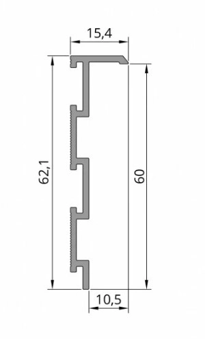 Плинтус скрытого монтажа NEW S1060 2.5м