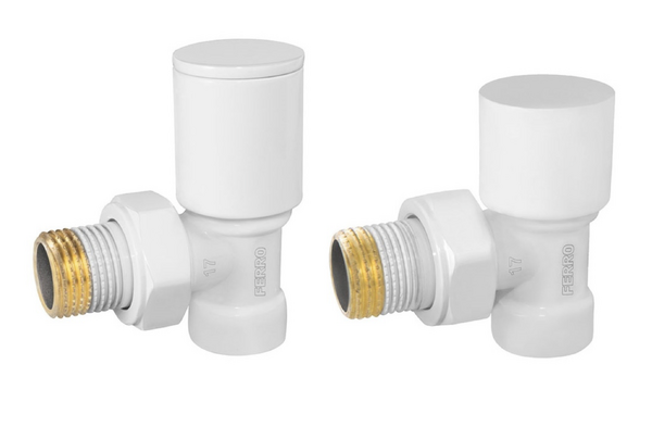 Set robinet radiator (tur + retur) 1/2 Ferro  FRZGB31WH 