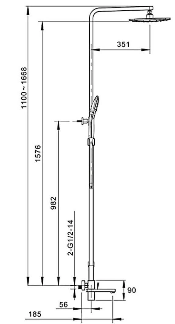 Душевая система Gappo G2418-1 хром 1610