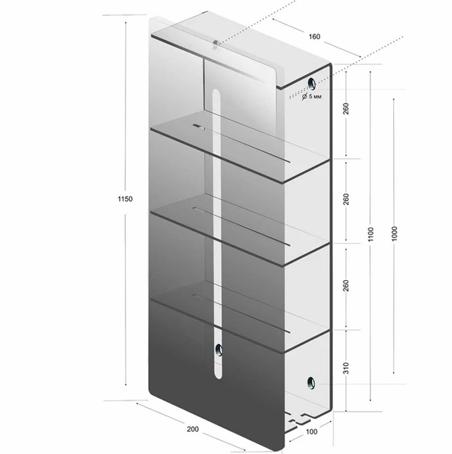 Raft pentru baie Daske Continental Max CLM/SH-1499W alb