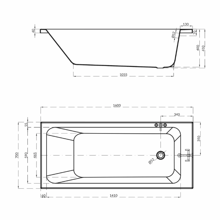 Cadă Cersanit Blissa 160x70 115203 