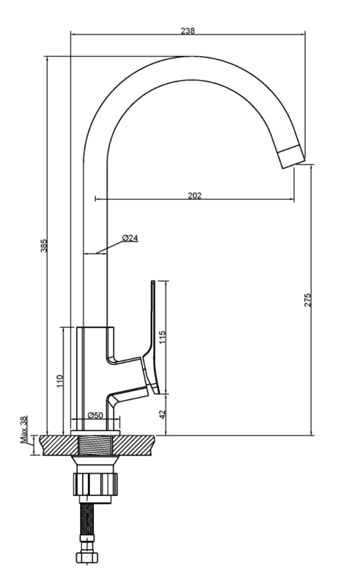 Baterie pentru bucătărie Neri Plus BZ-P1-014-L 