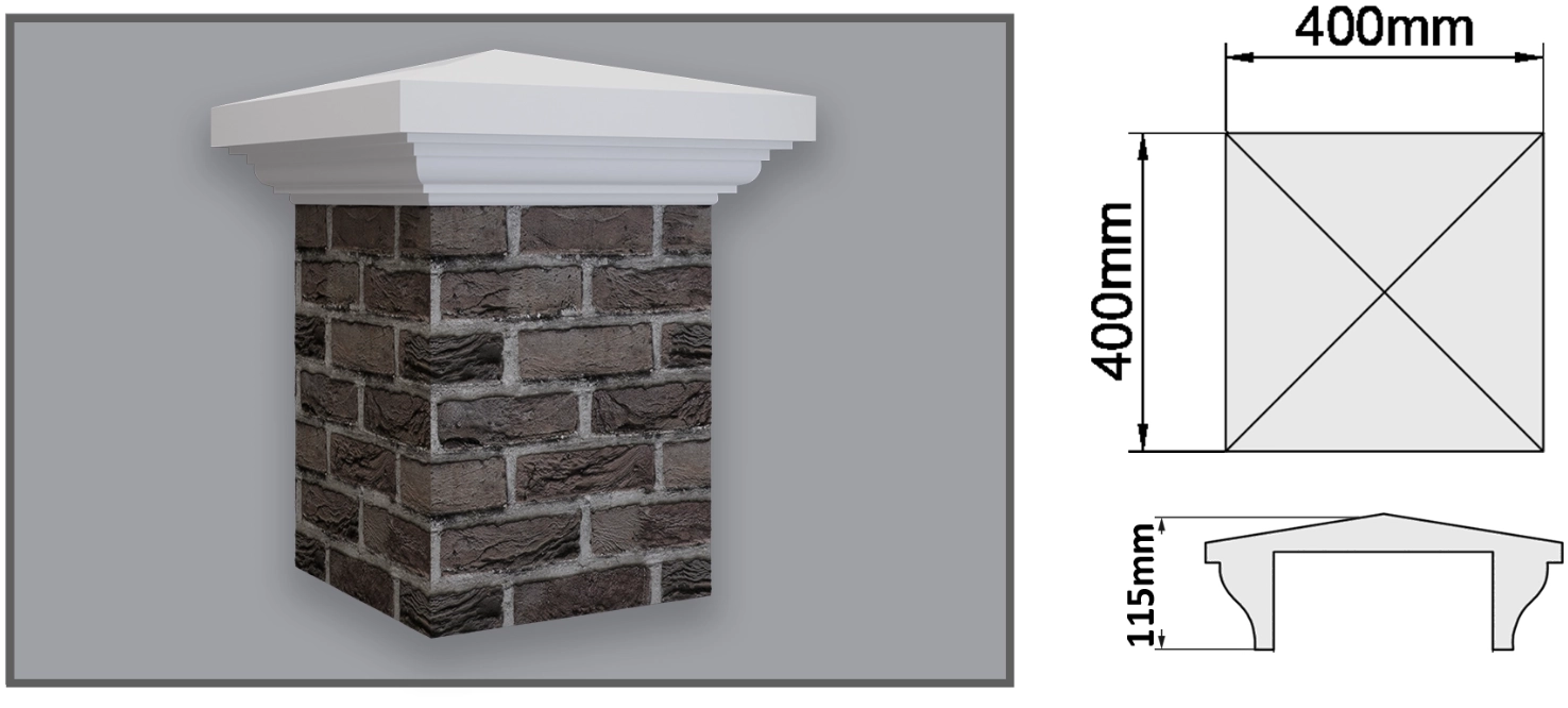 Окончание забора VSCS3 400x400мм