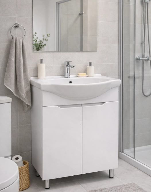 Dulap pentru lavoar Clermont + lavoar Clermont 55 white