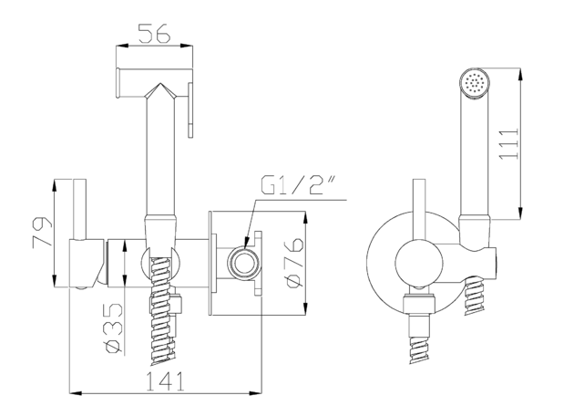 Baterie pentru bideu Invena BP-00-B09 L 