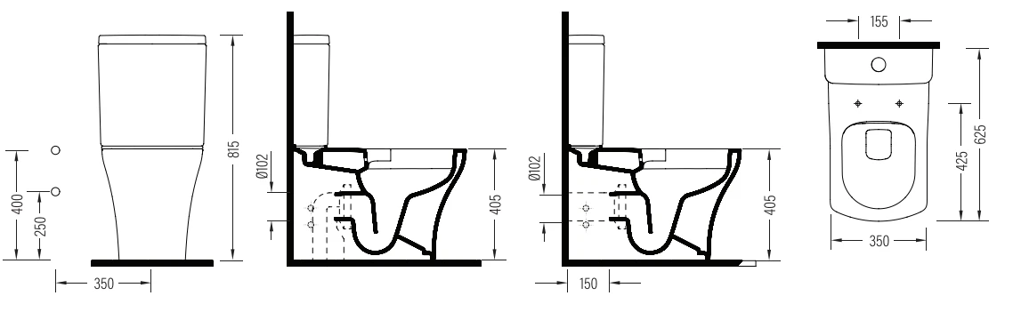 Напольный унитаз Bien Ronin 63 см 