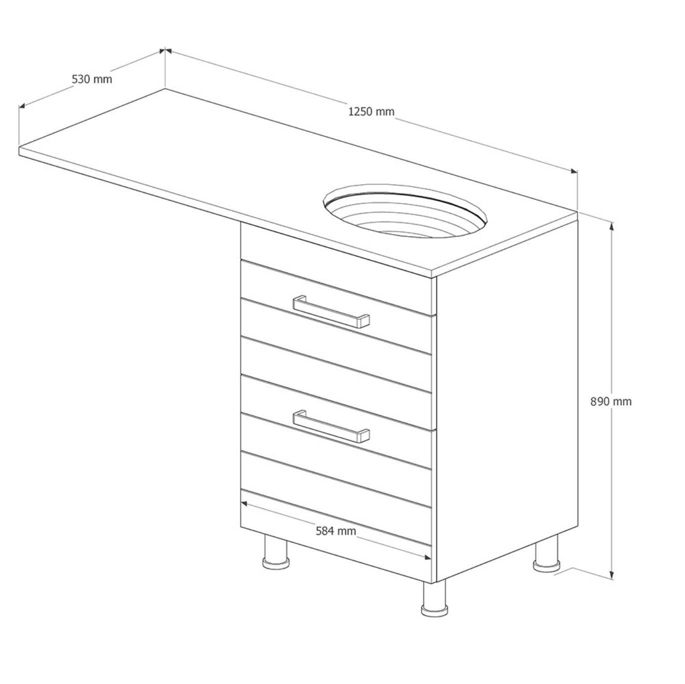Dulap pentru lavoar Limoj 125 white R 1511679 