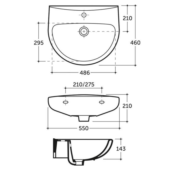 Lavoar Keramin Grand-Lux negru 1c