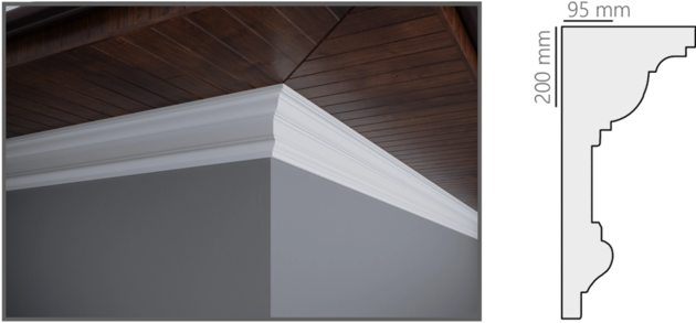 Cornișă decorativă VS316 200x95mm
