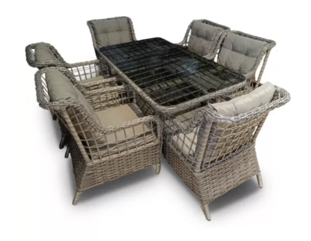 Set mobilier de gradină Alaska 6+1 Antracite 