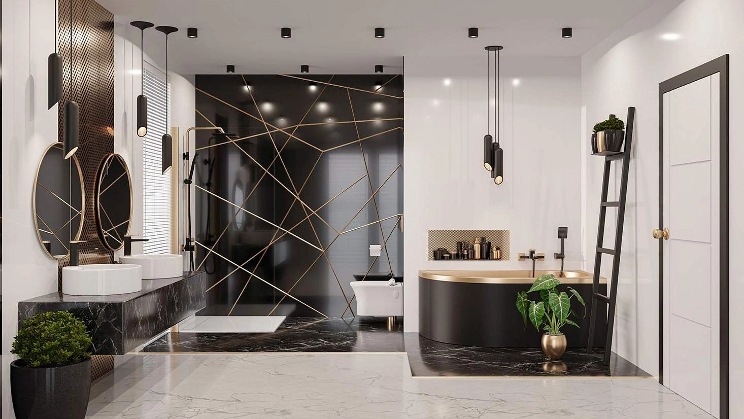 Смеситель Midnight Black/Gold Rose BU-35-W14-V 