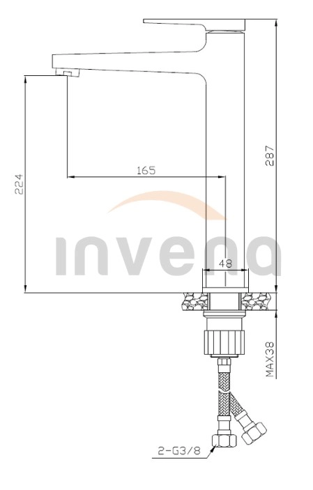 Смеситель Midnight Black/Gold Rose BU-35-W14-V 