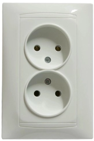 Розетка двойная 16A IP20 jasmin белый Elmos 9206-56