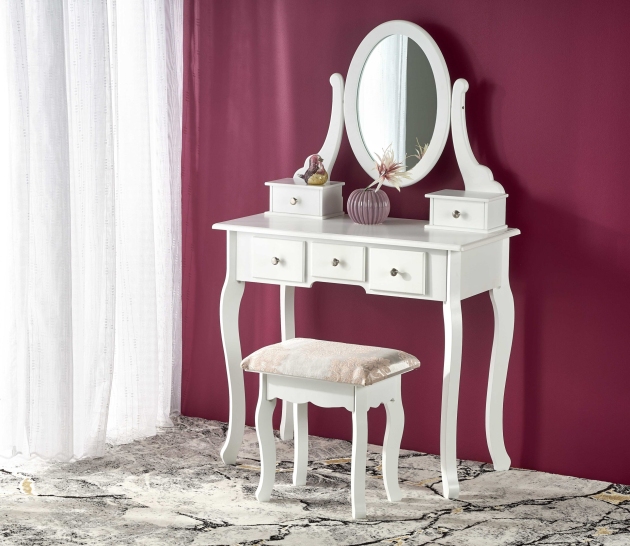 Стол для макияжа Sara MDF матовый белый 80x40x130