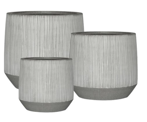 Ghiveci din fibrociment Harith low L white stripe 