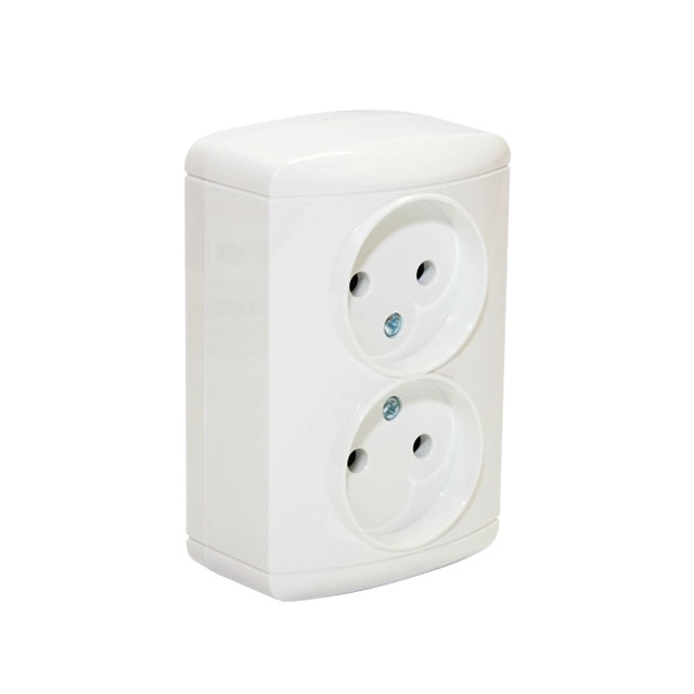 Розетка двойная 16A IP44 белый Elmos 8001-56