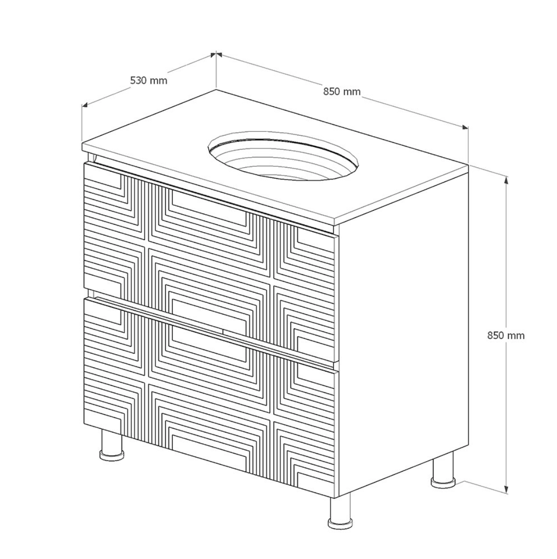 Dulap pentru lavoar Ruan 85 white Gr 85 1512168 