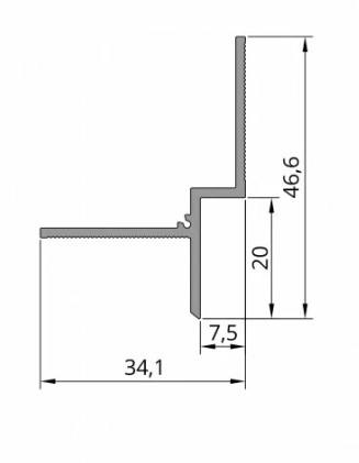 Профиль теневого шва алюминиевый F2.520 5мм