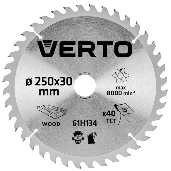 Диск по дереву Verto 250-30mm 40 зубов 61H134 272