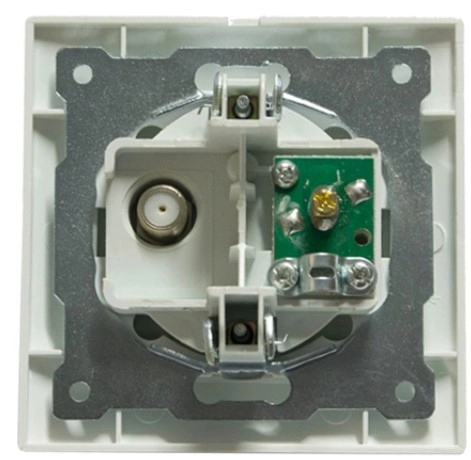 Розетка двойная ТВ 10A IP20 jasmin белый Elmos 9206-73