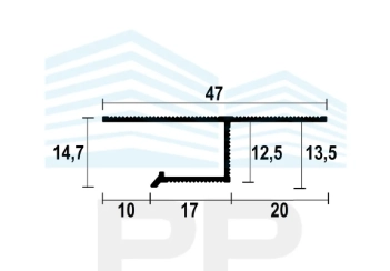 Профиль теневого шва алюминиевый LHV10B PP 2500mm 