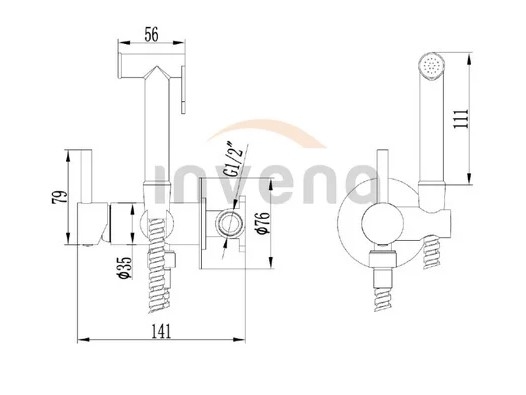 Set duș igiena intimă Invena BP-00-B01 L