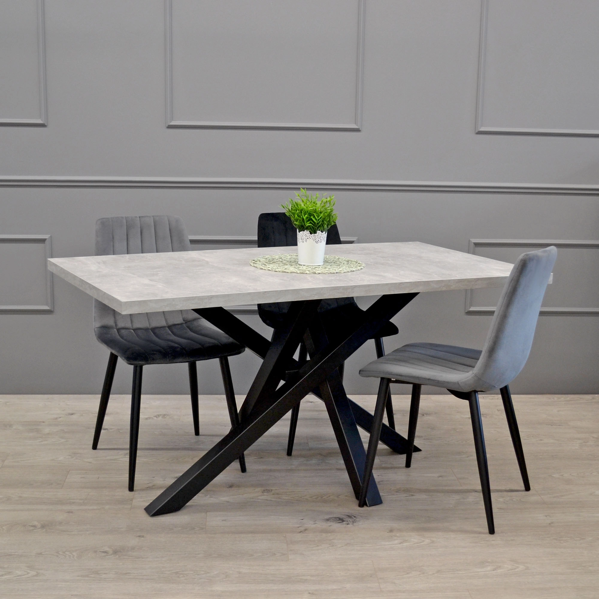 Scaun DC-90P N 21 Catifea Dark Grey+Black