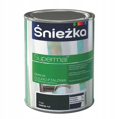Эмаль Supermal 0.8l чёрный мат