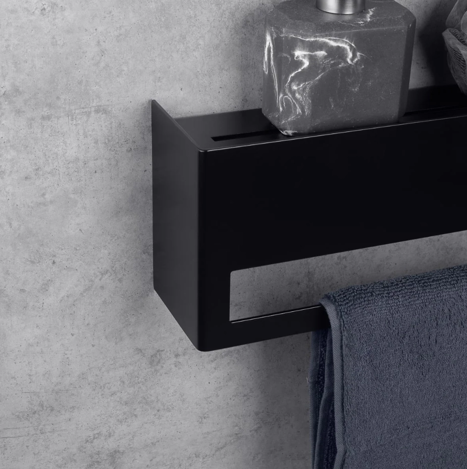 Вешалка для полотенец с полкой Daske Keyka TR/K-0591B чёрный