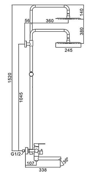 Sistemă de duș Frap F 24801-6 negru 1032