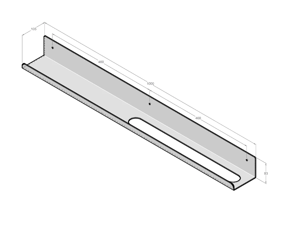 Вешалка для полотенец с полкой Daske Mirage ADH  TR/M-0966BR-A чёрный правый