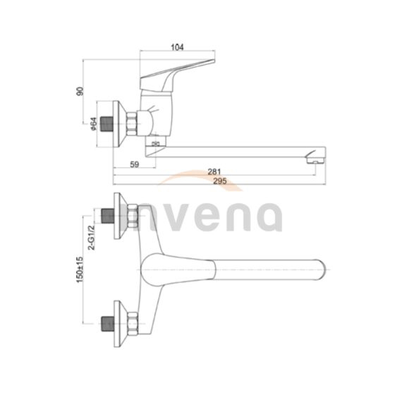 Смеситель для ванны Gracja BC-20-001-S