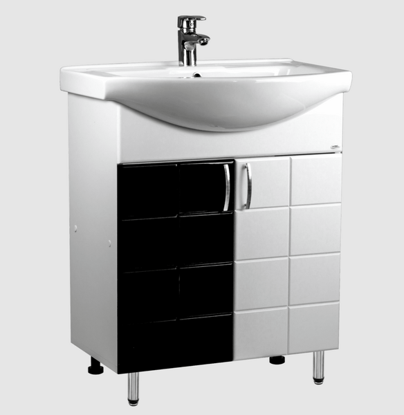 Шкаф под умывальник Domino Basic 60 white/black 11560 