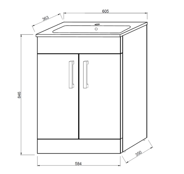Mobilier de baie Napoli 60G 12217