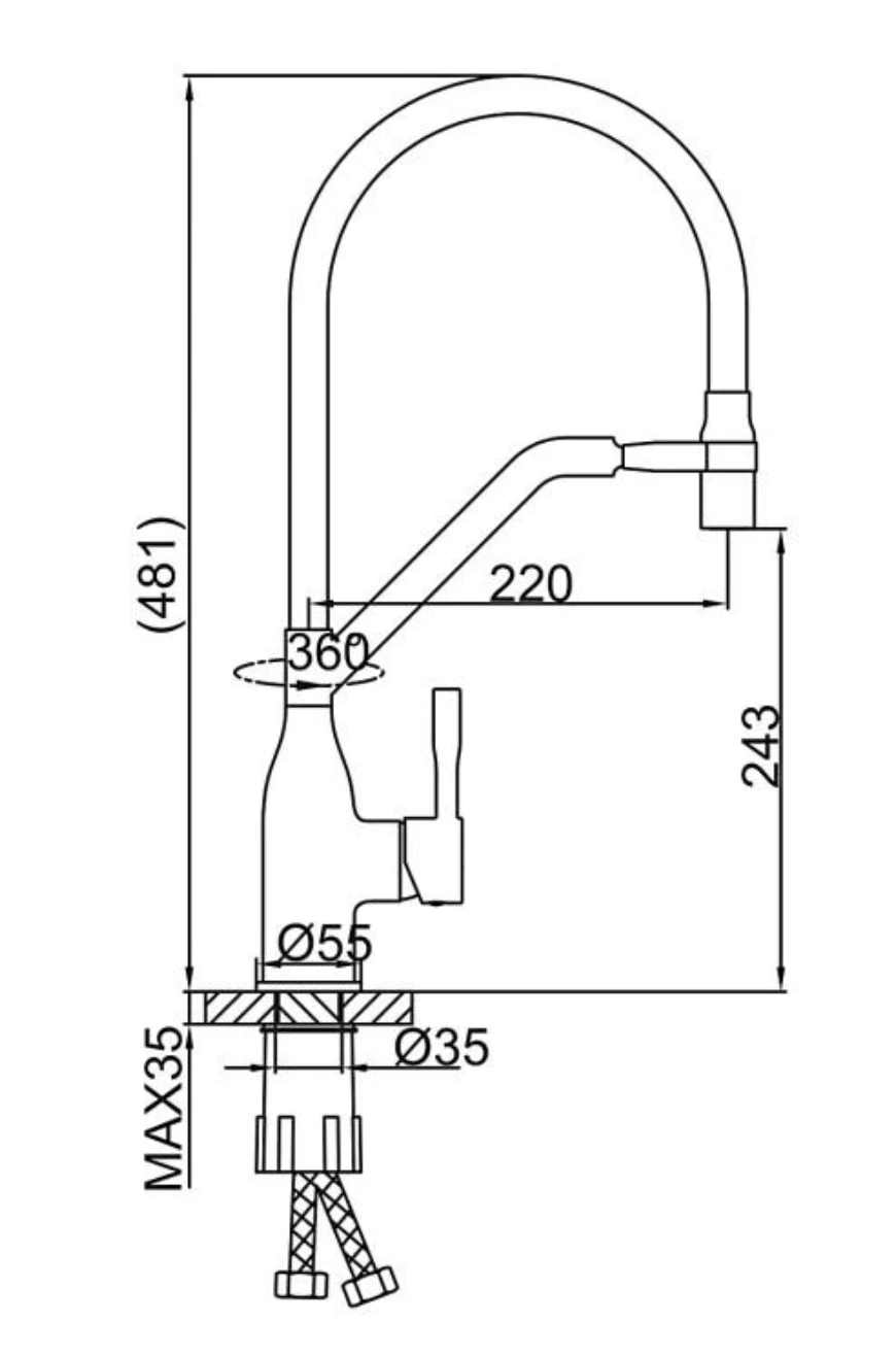 Baterie pentru bucătărie Frap F 4497-9 Grafit 4270 
