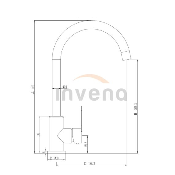 Смеситель Invena Iron BZ-53-L02-L