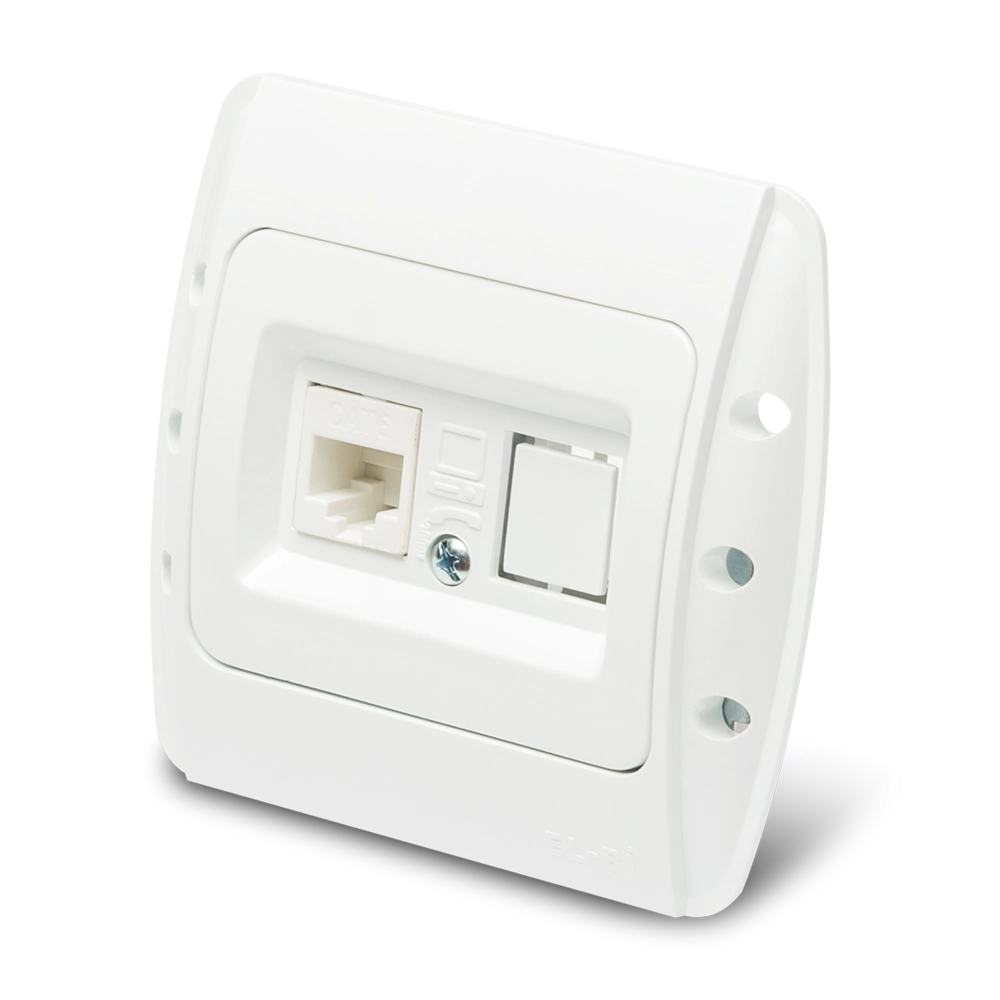 Розетка UTP 1XRJ45 CAT6E белый ELBI
