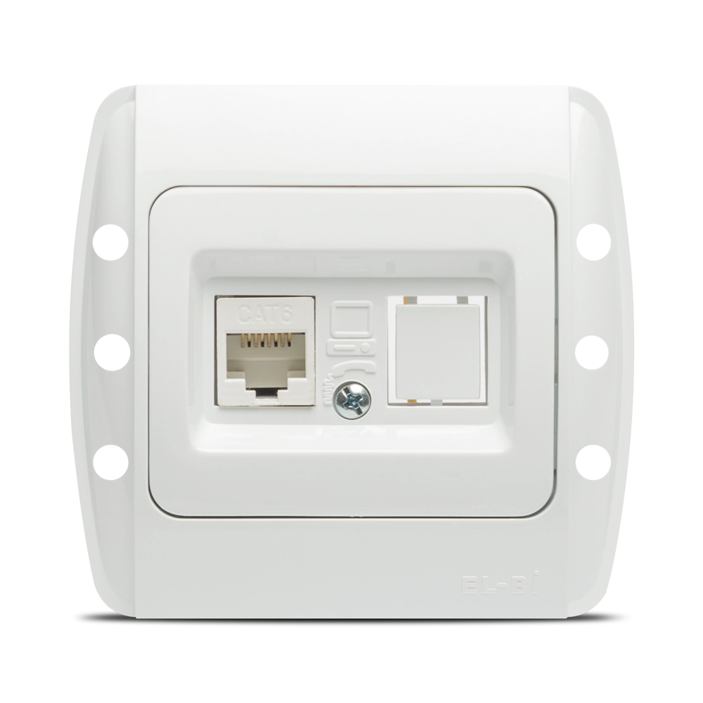 Розетка UTP 1XRJ45 CAT6E белый ELBI