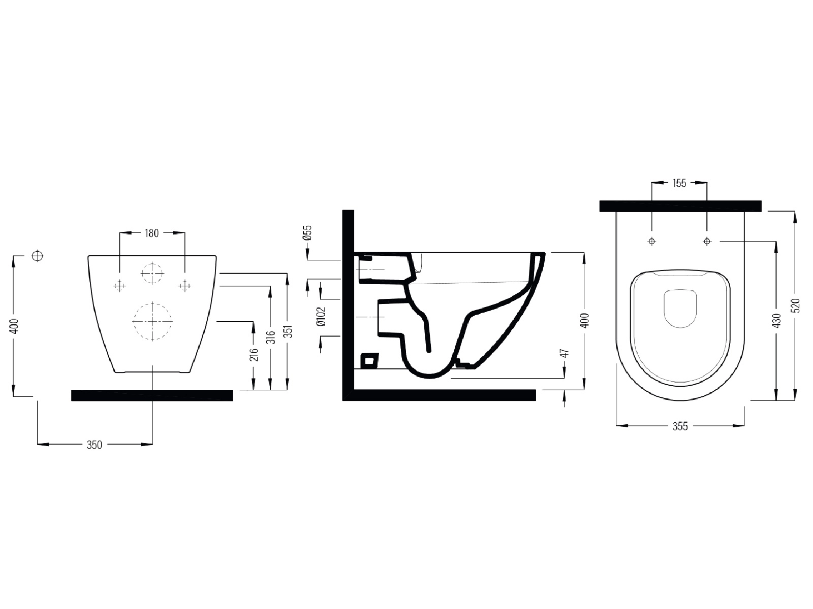 Унитаз подвесной Bien Nicole