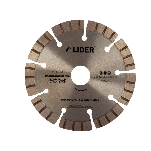 Disc diamantat pentru beton segment turbo Lider 125mm 201106