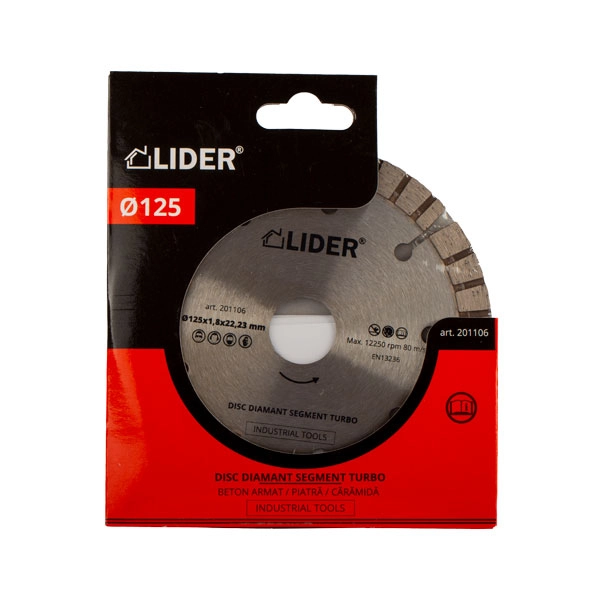 Disc diamantat pentru beton segment turbo Lider 125mm 201106