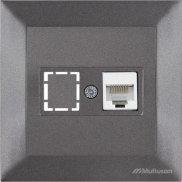 Розетка телефонная Mutlusan Candela black 7177