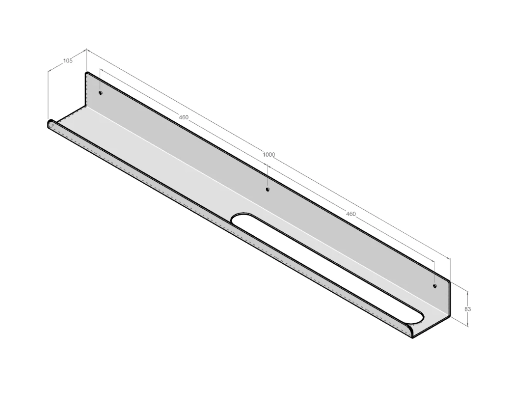 Suport cu raft Daske Mirage ADH TR/M-0973WL-A alb stâng