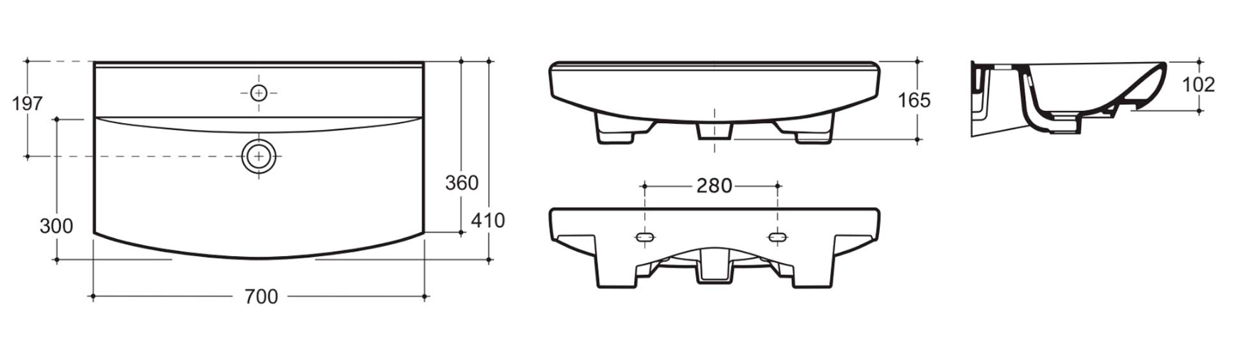 Раковина Keramin Clermont 70 white