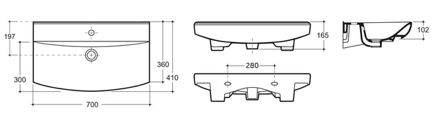 Раковина Keramin Clermont 70 white