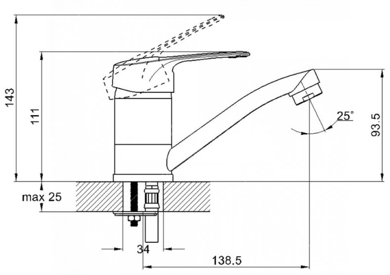 Смеситель Solone 4LB K-35 
