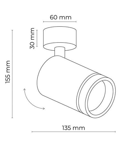 Spot Tk Lighting JET BLACK 1 GU 10 6910