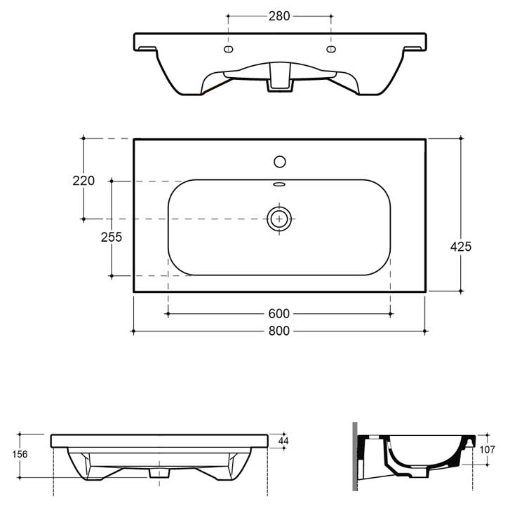 Раковина Keramin Eridan 80 FS 1c white