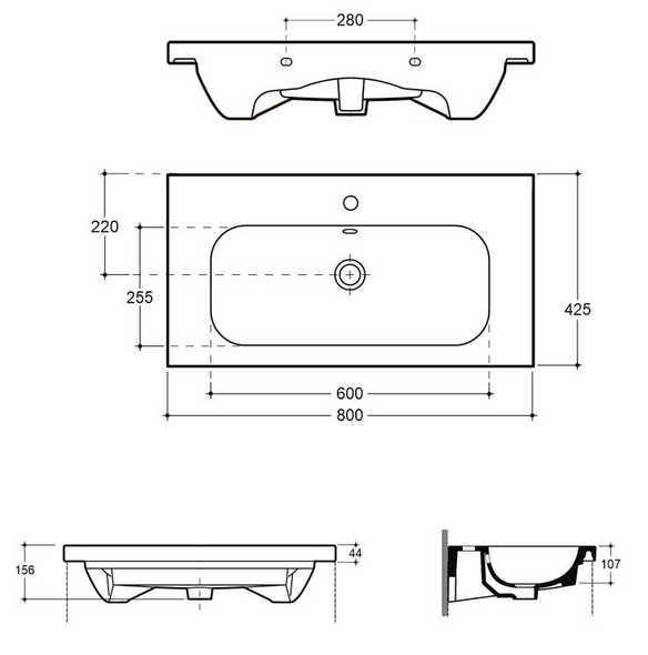 Раковина Keramin Eridan 80 FS 1c white