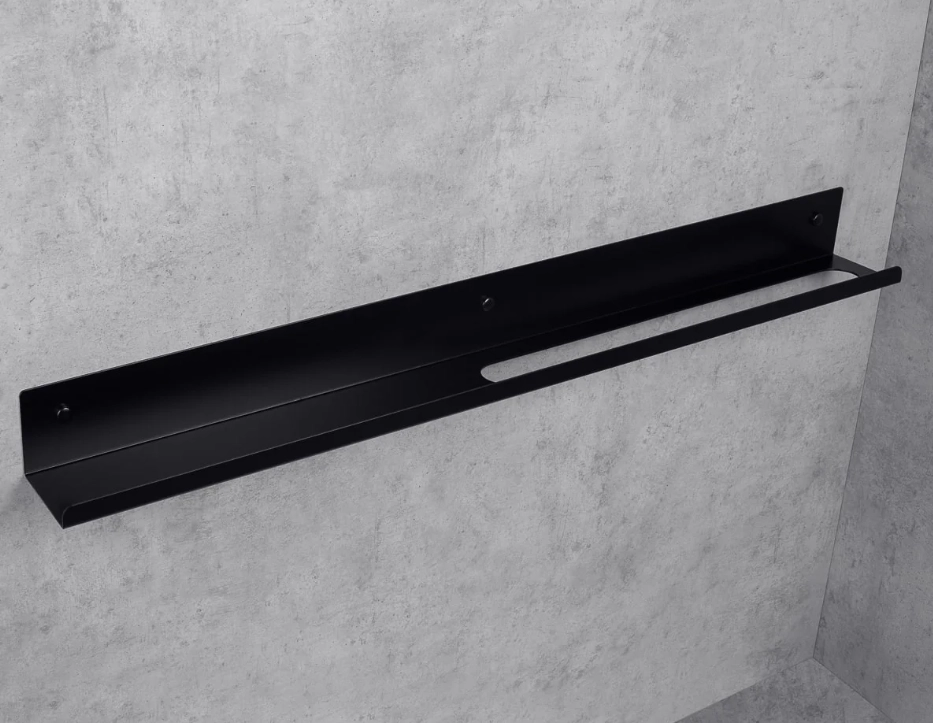 Вешалка для полотенец с полкой Daske Mirage ADH TR/M-0218BL-A черный левый